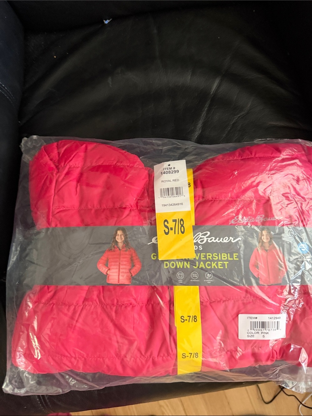 Eddie Bauer Kids Reversible Down Jacket in Royal Red